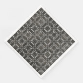 Silver Grey en Black Metallic Filigree Pattern Servet (Hoek)