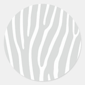 Silver Grey en White Animal Print Ronde Sticker