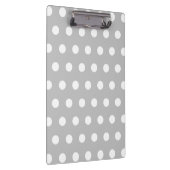 Silver Grey en White Polka Dots Pattern Klembord (Rechts)