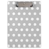 Silver Grey en White Polka Dots Pattern Klembord (Voorkant)
