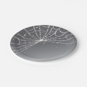 Silver-Grey en White Sparging Diamond Spider Web Papieren Bordje (Gekanteld)
