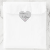 Silver Grey Envelope Seal Wedding Hart Sticker (Tas)