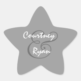 Silver Grey Envelope Seal Wedding Ster Sticker