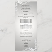 Silver Grey Floral Lace Wedding Programme Programma (Achterkant)