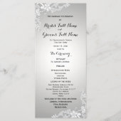 Silver Grey  Floral Lace Wedding Programme Programma (Voorkant)
