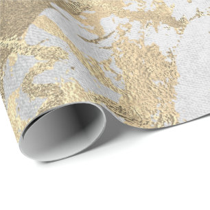Silver Grey Foxier Gold Marble Shiny Metallic VIP Cadeaupapier