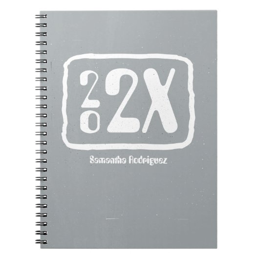 Silver Grey Funky Classe Année Carnet (Devant)