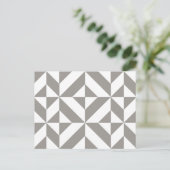 Silver Grey Geometric Deco Cube Pattern Briefkaart (Staand voorkant)