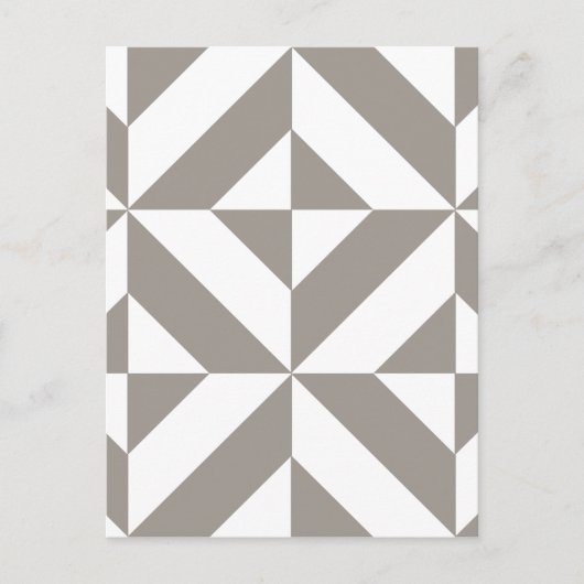 Silver Grey Geometric Deco Cube Pattern Briefkaart (Voorkant)