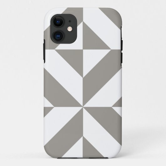 Silver Grey Geometric Deco Cube Pattern Case-Mate iPhone Case (Achterkant)