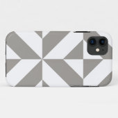 Silver Grey Geometric Deco Cube Pattern Case-Mate iPhone Case (Achterkant (horizontaal))