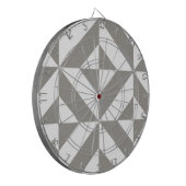 Silver Grey Geometric Deco Cube Pattern Dartbord (Voorkant Links)