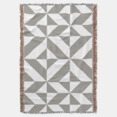 Silver Grey Geometric Deco Cube Pattern Deken (Voorkant Verticaal)