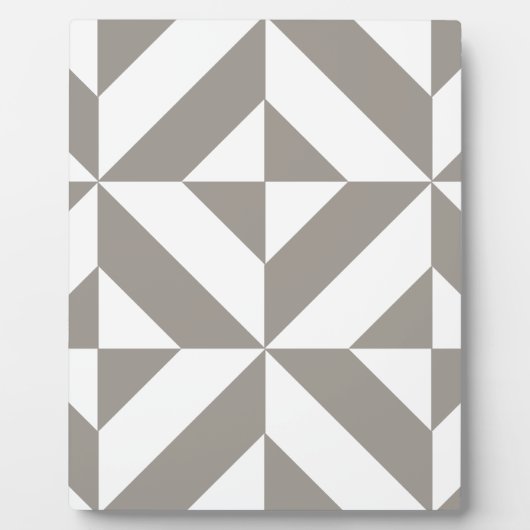 Silver Grey Geometric Deco Cube Pattern Fotoplaat (Voorkant)
