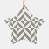 Silver Grey Geometric Deco Cube Pattern Keramisch Ornament (Voorkant)