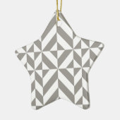 Silver Grey Geometric Deco Cube Pattern Keramisch Ornament (Links)