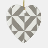 Silver Grey Geometric Deco Cube Pattern Keramisch Ornament (Rechts)