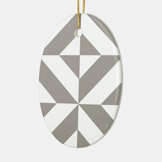 Silver Grey Geometric Deco Cube Pattern Keramisch Ornament (Links)