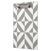Silver Grey Geometric Deco Cube Pattern Klembord (Links)