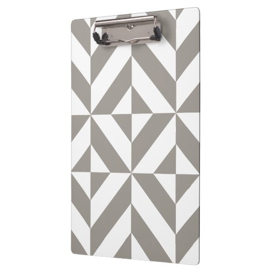 Silver Grey Geometric Deco Cube Pattern Klembord (Links)