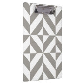 Silver Grey Geometric Deco Cube Pattern Klembord (Rechts)