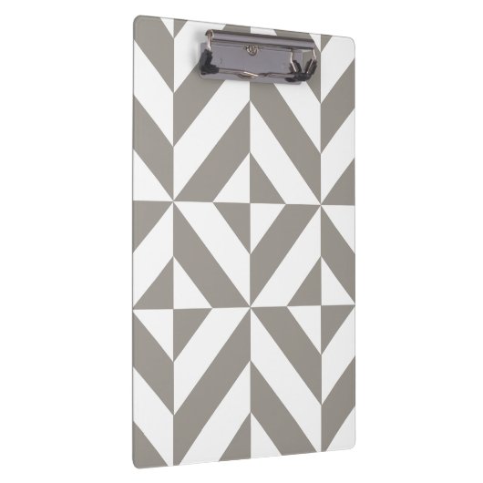 Silver Grey Geometric Deco Cube Pattern Klembord (Rechts)