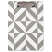Silver Grey Geometric Deco Cube Pattern Klembord (Voorkant)