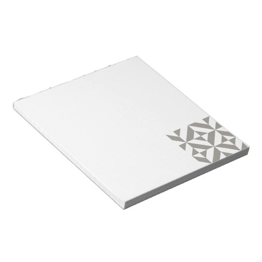Silver Grey Geometric Deco Cube Pattern Notitieblok (Schuin)