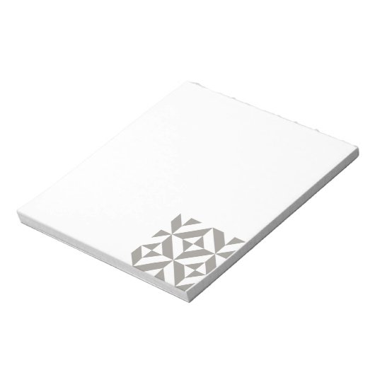 Silver Grey Geometric Deco Cube Pattern Notitieblok (Gedraaid)
