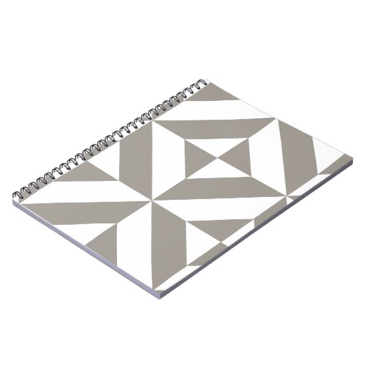 Silver Grey Geometric Deco Cube Pattern Notitieboek (Linkerzijde)