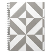 Silver Grey Geometric Deco Cube Pattern Notitieboek (Voorkant)
