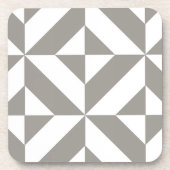 Silver Grey Geometric Deco Cube Pattern Onderzetter (Voorkant)