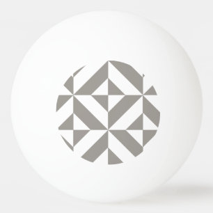 Silver Grey Geometric Deco Cube Pattern Pingpongballen