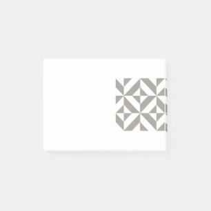Silver Grey Geometric Deco Cube Pattern Post-it® Notes