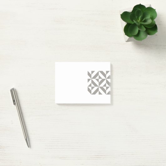 Silver Grey Geometric Deco Cube Pattern Post-it® Notes (Kantoor)