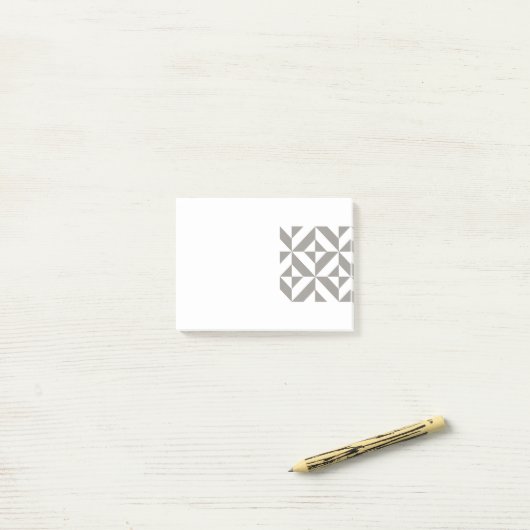 Silver Grey Geometric Deco Cube Pattern Post-it® Notes (Op bureau)