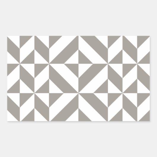 Silver Grey Geometric Deco Cube Pattern Rechthoekige Sticker (Voorkant)