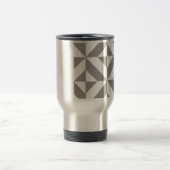 Silver Grey Geometric Deco Cube Pattern Reisbeker (Center)