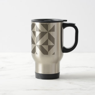 Silver Grey Geometric Deco Cube Pattern Reisbeker