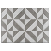 Silver Grey Geometric Deco Cube Pattern Snijplank (Voorkant)