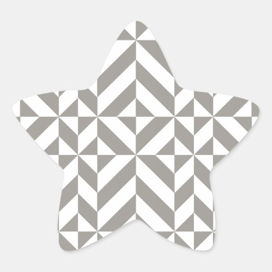 Silver Grey Geometric Deco Cube Pattern Ster Sticker (Voorkant)