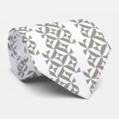 Silver Grey Geometric Deco Cube Pattern Stropdas (Opgerold)