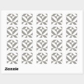 Silver Grey Geometric Deco Cube Pattern Vierkante Sticker (Vel)