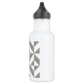 Silver Grey Geometric Deco Cube Pattern Waterfles (Rechts)
