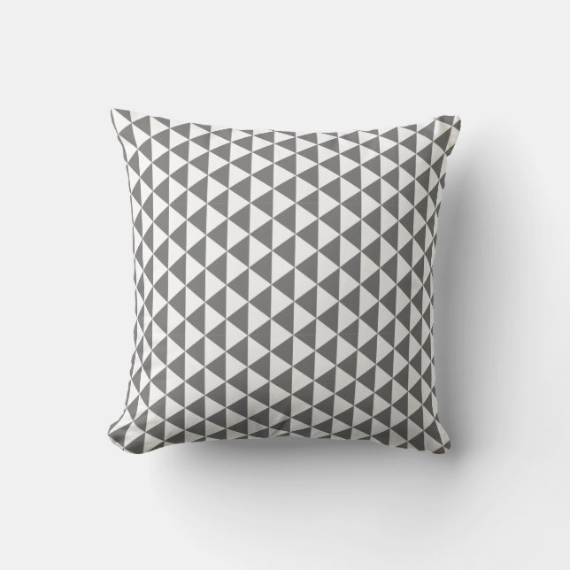Silver Grey Geometric Kussen (Voorkant)