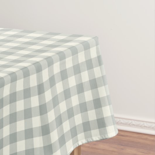 Silver Grey Gingham Cotton Tablecloth Tafelkleed (Voorbeeld)