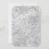 Silver Grey Glitter Elegante Chic Wedding Kaart (Achterkant)