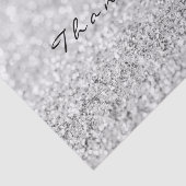 Silver Grey Glitter Metallic Dank u wel Tissuepapier (Detail)