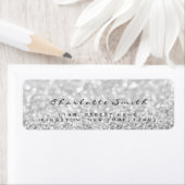Silver Grey Glitter Return Address Labels (Insitu)