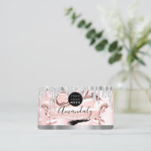 Silver Grey Glitter Strijdt Lijst Qr Code Logo SPA Visitekaartje (Staand voorkant)